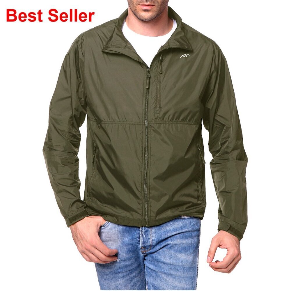 Lightweight Packable Windbreaker Jacket, Windproof and Dustproof